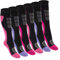 Footstar Kinder Outdoor Kniestrümpfe (6 Paar) Bunte Strümpfe mit Thermo-Effekt - Variante 1 Lila Pink 27-30