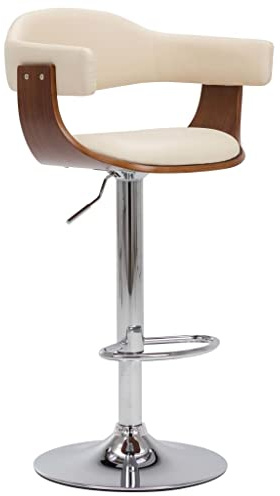 vidaXL 2X Barhocker Thekenhocker Stuhl Barstuhl Creme Bugholz und Kunstleder