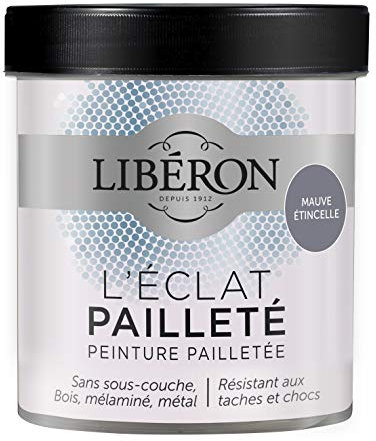 Libéron Peinture décorative L'éclat Pailleté, Mauve Étincelant, 500 ML