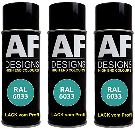 Alex Flittner Designs Spraydose RAL6033 MINTTUERKIS matt, matt | 3er Pack RAL Spraydosen a 400 ml pro Dose