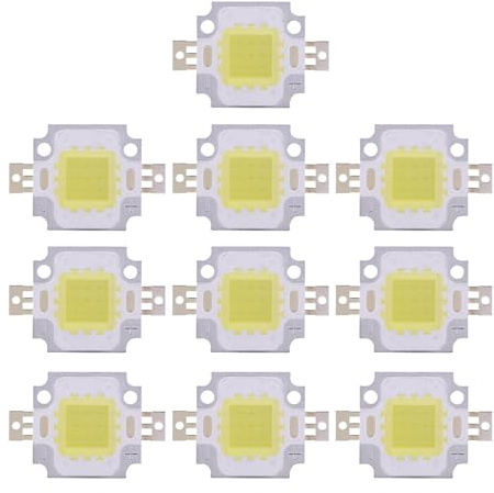 Ymiko COB LED Lampe 10 W 3000-6500 K 400-450 mA DC 9-12 V SMD Chip mit 120° Abstrahlwinkel für Austausch von Lampenflut, Innenbeleuchtung, Deckenspots