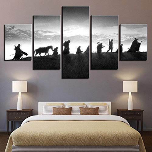 BAIOKAISHUII HD décor à la Maison imprimé peintures modulaires 5 Panneau Seigneur des Anneaux Personnage Tableau Photos Art Mural Toile Affiches Modernes-sans Cadre