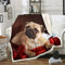 Tbrand Hund Bedruckt Wohndecke Mops Hund Decke 150x200cm für Kinder Jungen Mädchen Hippie Mops Welpe Kuscheldecke Lustiger Hund Tierdruck Ultra weich