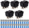 Gebildet 5pcs Interruttore a Bilanciere Momentaneo Pulsante di Accensione/Spegnimento (ON)/Off/(ON) 6Pin 250V-110V-36V-24V-12V/10A (30pcs Connettori Terminali per Cavi)