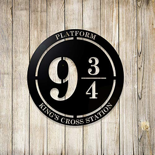 Free Brand Platform 9 3/4 Harry Potter Metal Wall Art, Wall Sign, Metal Wall Hangings, Room Decor, Movie Poster, Metal Wall Decor, Hogwarts Express for Home Living Room