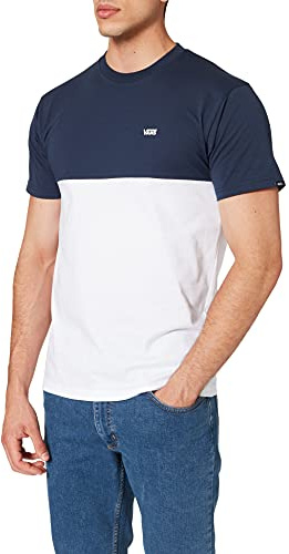 Vans Herren Colorblock T-Shirt, White-Dress Blues, XL