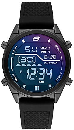 SKECHERS Herren Analog Quartz Uhr mit Silicone Armband SR5142
