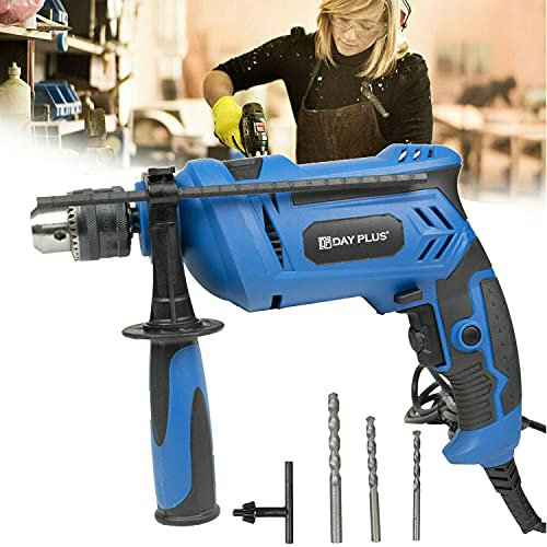 850W Hammer Drill Electric Corded Impact Drills with 360° Rotating Handle, Drill Bits Set Variable Speeds Impact Hammer Drill