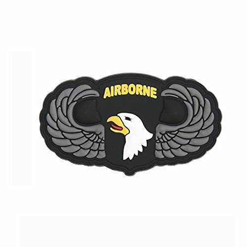 Patch 3D PVC Airborne 101st SIlver Wings