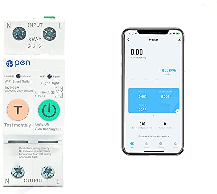TUYA APP 2P 63A Rail Din WIFI Contatore di Energia Intelligente Consumo Energetico kWh Interruttore
