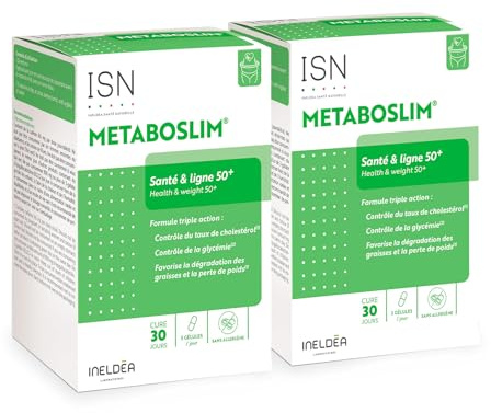 ISN - Metaboslim® - Favorise la Perte de Poids - Extrait de plantes synergisé - Action cliniquement prouvée - Actif breveté - Lot de 2 produits