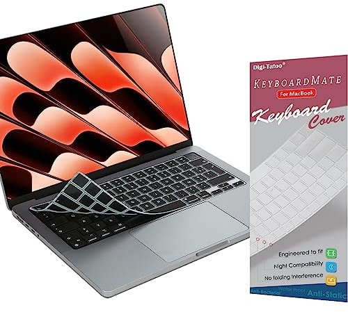Digi-Tatoo UK English Keyboard Cover compatible with MacBook Pro 14/16 Air 13/15 2025~2021(A3240 A3241 A3112 A3401 A3185 A3403 A3186 A3113 A3114 A2992 A2918 A2991 A2780 A2681 A2941)7 Shape Enter Key