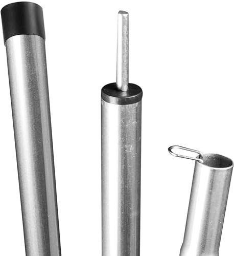 3X Stahl Zeltstange - mit Spitze - Teleskopstange 170-260 cm - Aufstellstange - Tarpstange - Sonnensegel