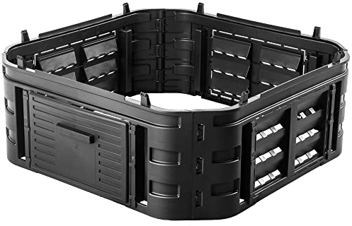 KADAX Garden Composter Expansion Module, Plastic Compost Plant Module, Weatherproof Garden Composter Module with Gutters, Module with Door (260L)