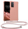 kwmobile Necklace Case kompatibel mit Oppo A74 (5G) / A54 (5G) Hülle - Cover mit Kordel zum Umhängen - Silikon Schutzhülle Perlmutt