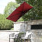 QQAA Jardin Demi Parasol Balcon Outdoor Parasol Parasol de Marché avec Inclinaison 6 Baleines en Acier Parasol Rectangulaire - 200x100cm - 4 Couleurs (Color : Red)