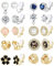 JeryWe 10 Pairs Clip Earrings Stud for Women Clip On Earring for Non Pierced CZ Flower Simulated Freshwater Pearl Twist Knot Earrings Sets