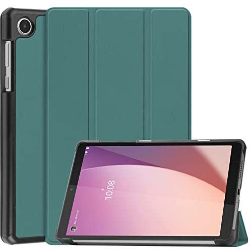 YRH for Lenovo Tab M8 4th Gen Case 8 inch 2023 2024 (TB300FU|TB301FU), Slim Light Folio Stand Hard Shell Cover for Lenovo M8 Tablet Case, Darkgreen