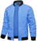 TACVASEN Blouson Homme Printemps Été Imperméable Premium Veste Coupe Vent Zippé Loisirs Bomber Bleu Clair L