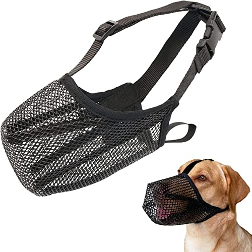 Maulkorb Mesh,Maulkorb für Hunde Abgerundete Mesh,Maulkorb Mittlere Hunde,Mesh Maulkorb Hund,Maulkorb Hund Verstellbar für Kleine Mittelgroße und Große,Verhindert Das BeißEn,Kauen