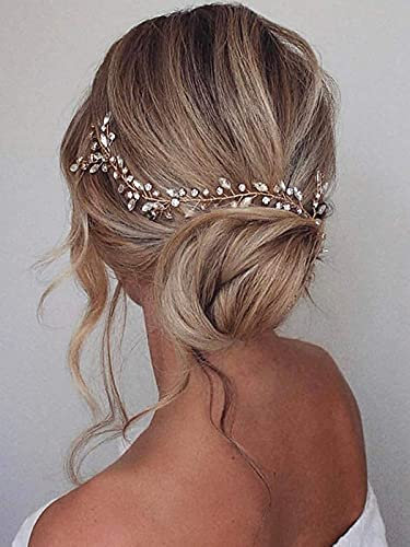 Cubahop Bride Wedding Hair Vines Bridal Crystal Headband Rhinestones Headpieces Hair Accessories for Women and Girls (Silver)
