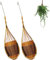 Obelunrp Orchideenhänge-Pflanzer, 2pcs 35 cm/13,78 Zoll Thai Bambus gewebter Orchideenhängekorb mit Metallhaken, Mehrzweckkleiderbügeln im Vogel-Neststil