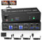 8K@60Hz USB 3.0 Displayport KVM Switch 2 PC 2 Monitore, DP 1.4 Dual Monitor KVM Switch mit Audio Mikrofon Ausgang und 3 USB 3.0 Geräten, Desktop-Controller und 2 USB Kabel