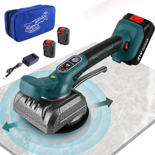 Vibradores de azulejos a batería, EUWLY 21V Máquina de azulejos de alta capacidad de carga Azulejos de piso de pared Colocación de herramientas vibratorias Herramientas con ventosa(blue)