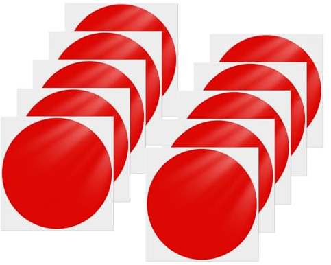 YIKIADA Rot Klebepunkte Aufkleber 152 mm Vinyl Selbstklebende Wasserdicht Punkt Etiketten Abnehmbar Runde Bodenaufkleber für Büro Schule Kinder 10 Stück