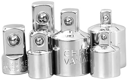 jojofuny 6pcs Socket Wrench Set Full-end Ratcheting Wrench Vanadium Steel Socket Adapter Kit Crescent Spanner Emergency Repair
