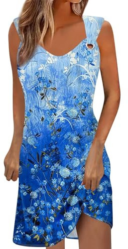 Robe Femme Été Polo Rouge Courte Fluide Évasée Chic Jean Bretelle Bleu L