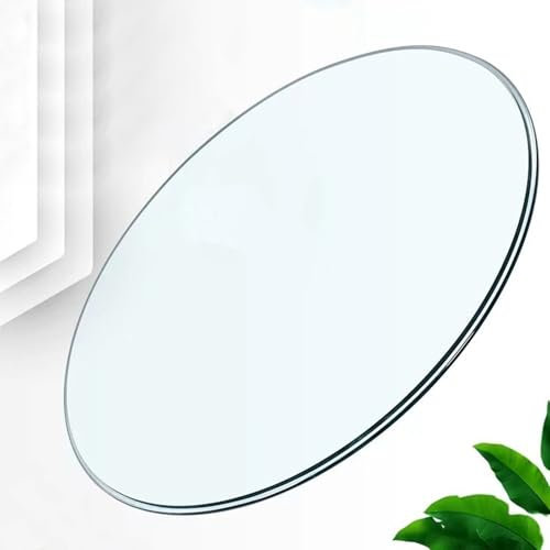 HJXGQJM Dessus De Table Rond en Verre Trempé, Plateau Transparent DIY, 35CM 50CM 60CM 85CM 100CM (35CM/14INCH)