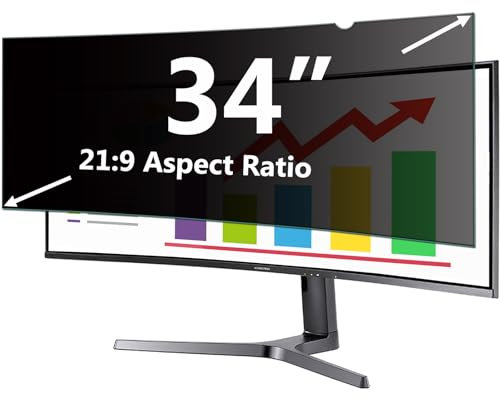 ACONETMAX 34 Inches Privacy Screen Filter for Curved 21:9 Monitor, Computer Ultrawide Anti Glare Blue Light Shield Protector Film