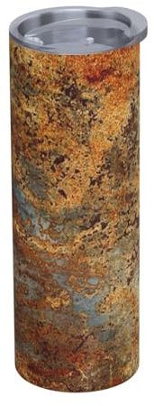 YXDVPALNE Struttura in ferro in acciaio arrugginito colorato in metallo marrone ruggine Borraccia isolata da 20 once in acciaio inossidabile, tazza sottovuoto, borraccia