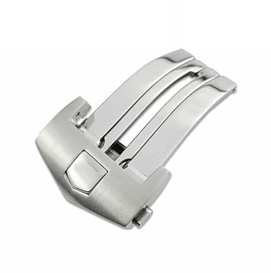 MAMA'S PEARL 18 Mm 20 Mm Uhrenschnalle, Passend For TAG, Passend For Heuer Connected Modular Calera, Edelstahl-Faltschließe, Doppelknopf-Armband Uhrenzubehör(SV-20mm-nologo)