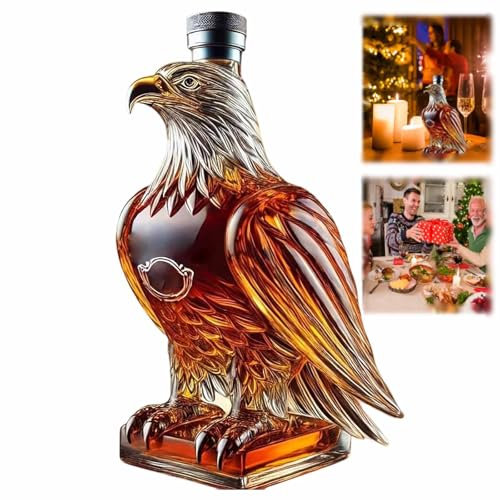 Eagle Whiskey Bottle, Funny Whiskey Eagle Bottle, Eagle Whiskey Glass, Whiskey Tasting Glasses, Unique Glass Decanter for Whiskey Decanter, Whiskey Glasses for Men, Gift for Whiskey Lovers (1PCS)