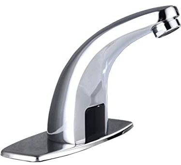 DOITOOL Grifo con Sensor Automático para Fregadero de Cocina Calentador de Agua Instantáneo Diseño sin Contacto Ahorro de Energía Acabado Plateado