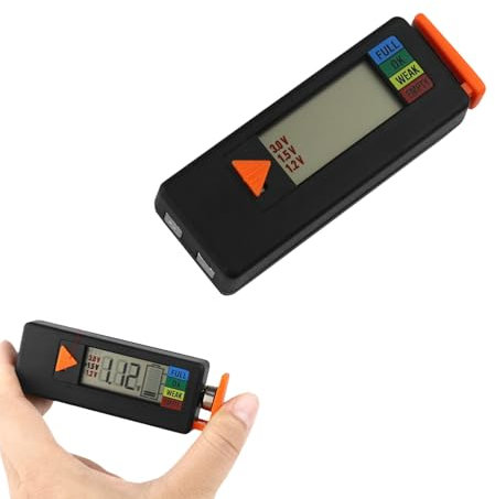 Testeur de Piles Universel avec Affichage Numérique, Vérificateur de Batterie pour Piles Rechargeables AAA, AA, C, D, Bouton 1,2V / 1,5V / 3V et Pile 9V, Compact Fiable et Facile à Utiliser