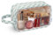 Narwey Kulturtasche Damen Kulturbeutel Klein Transparent Wasserdicht Kosmetiktasche Schminktasche Reise Toilettentasche (Schachbrett Mintgrün-1)