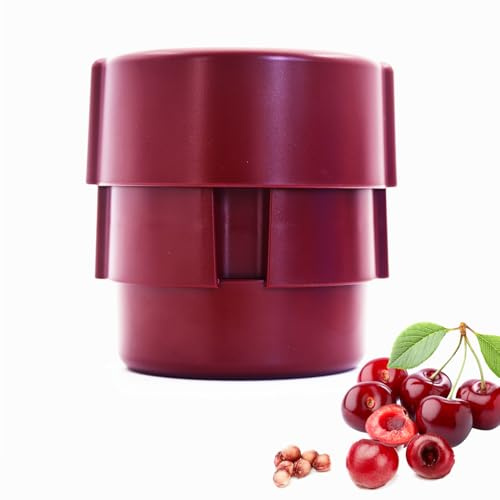 6-in-1 Cherry Pitter Tool for Bulk Jam Making & Baking, ABS Cherry Pit Remover with Juice Catch Container, One-Press Multiple Cherry Corer, Dishwasher Safe, Best Kitchen Gift for Mom Dad