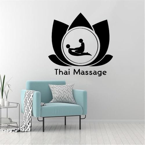 Kreative Thai-Massage-Cartoon-Wandaufkleber, PVC-Wandbild, Kunst, DIY-Poster für Massage, Wandaufkleber, wasserfest, 43 x 43 cm