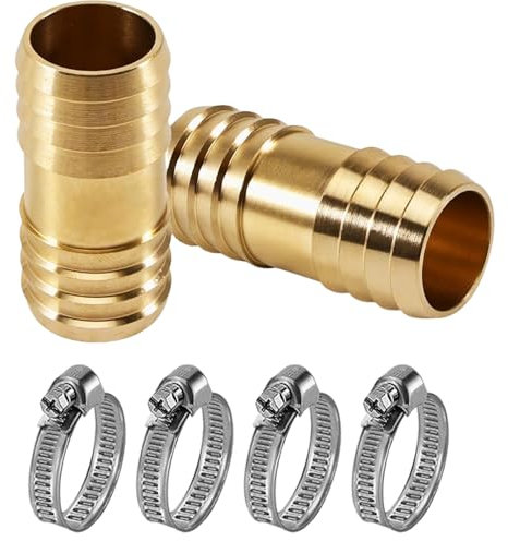 Lot de 6 raccords de tuyau de 25 à 38 mm avec différents diamètres pour arrosage de jardin, réparations ménagères et applications industrielles, construction robuste pour une performance durable, 25