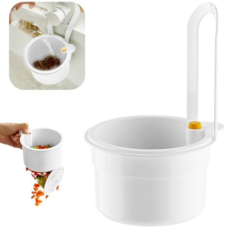 Dayinkes Colino Per Lavello Appeso Sul Rubinetto Scolino, Push Svuotamento & Rimovibile Fast Drain Mesh, Bianco