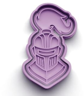 Ritterhelm Keksausstecher – Ausstecher aus PLA, zweiteilig mit Stempel – Backform für Rittergeburtstag, Mittelalter-Motto & kreative Geschenkideen für Kinder