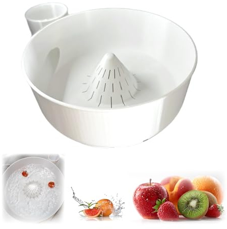 lioewhu Automatischer Obst- und Gemüse-Waschkorb, 21 x 16,5 x 8cm Obstwäscher, Tragbare Obst Gemüse Waschkorb, Automatische Obstwäsche, Gemse Waschautomat für Zuhause, Picknicks im Freien