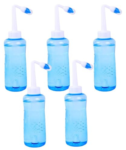5 pezzi Kit per risciacquo nasale Neti Pot, 500 ml Kit per risciacquo nasale, Sistema di irrigazione nasale a pressione per la pulizia del naso, irrigazione nasale per il sollievo della congestione