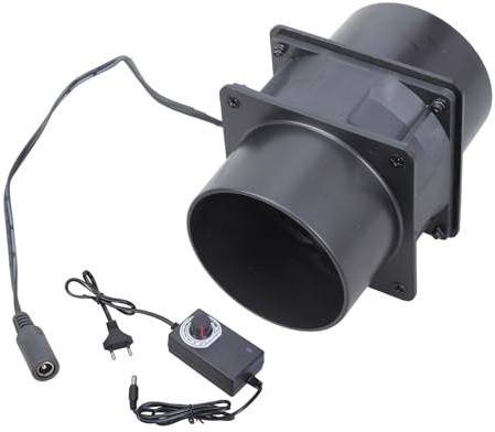 Ventilateur De Canal 8 Cm 12V Moteur Vitesse Réglable Pour La Ventilation La Salle Bain Enceinte L'imprimante Et Circulation D'air À Double Bille