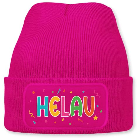 Prozente Momente Helau – lustige Wintermütze | Beanie für Damen & Herren, warm, elastisch & Unisex, Strickmütze mit Patch & Druck, perfekt für Après-Ski, Weihnachtsmarkt & Fasching, Karneval, Fasnet