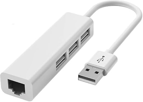 USB A to 3 x USB A and RJ45 Ethernet LAN Adapter 3-Port USB Hub Cable Mac Network for Laptop, PC, MacBook