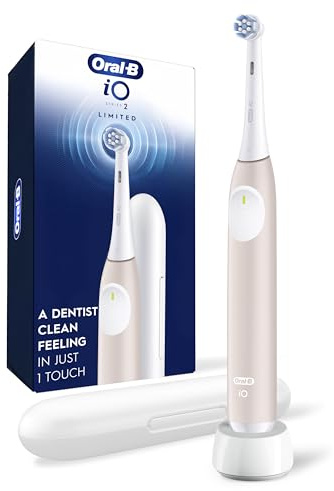 Oral-B iO Elektrische Zahnbürste, Serie 2, wiederaufladbar, Pfirsich mit 1 sanften Pflege-Bürstenkopf – automatischer Drucksensor zum Schutz des Zahnfleisches – 3 Modi – 2 Minuten Timer